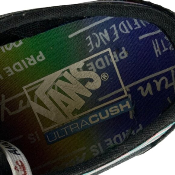 Vans Ultra Cush Pride Sneakers US 6.5 Womens 5 Mens Black Rainbow Trans Stripes - Picture 8 of 10